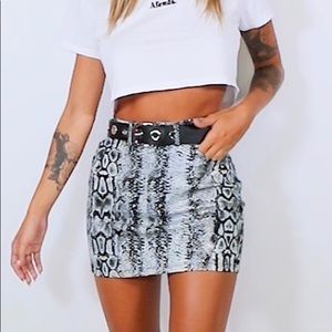 MOTEL MINI BROOMY SKIRT SNAKE SNAKESKIN